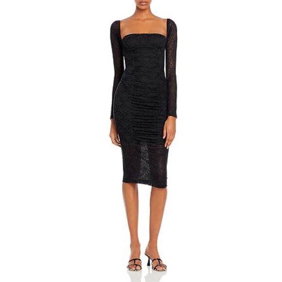 JONATHAN SIMKHAI STANDARD Ruched Long Sleeve Dress size L - Picture 4 of 11